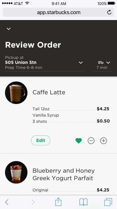 Typography being used in a mobile UI screenshot of Order feature.